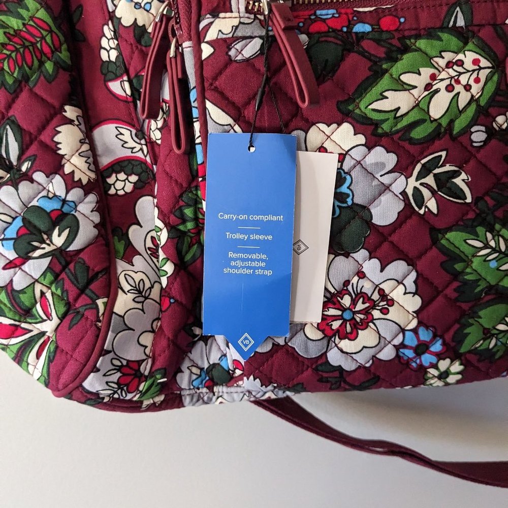 Vera Bradley Bordeaux Blooms Iconic Weekender Travel Bag - Picture 5 of 15